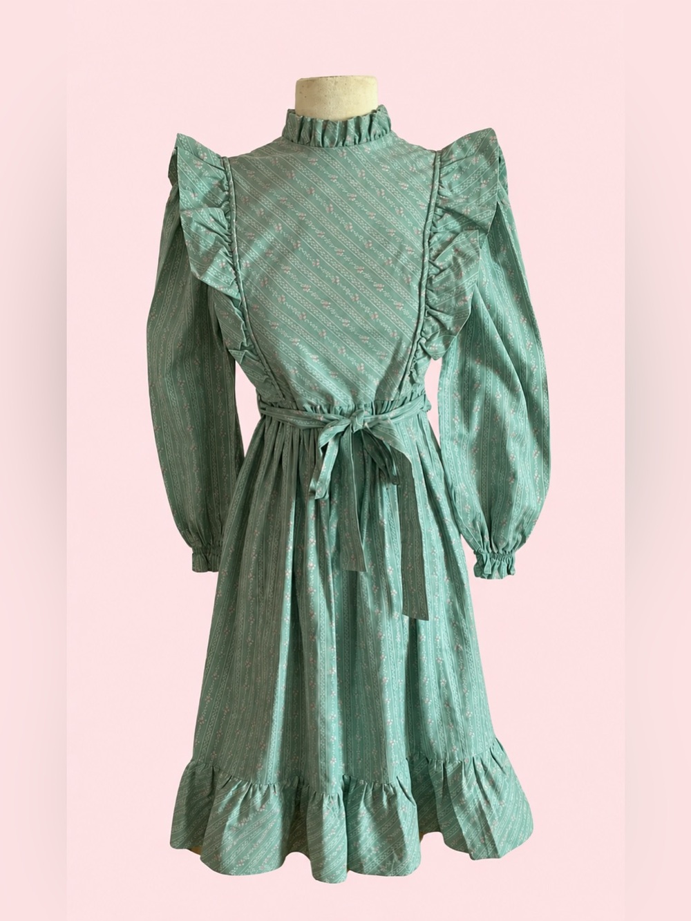 Vintage 80s Ruffle Midi Dress